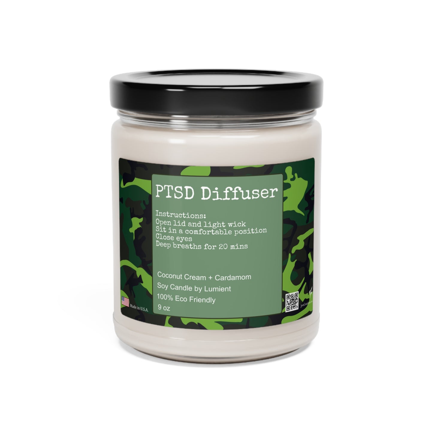 PTSD Diffuser, Scented Soy Candle